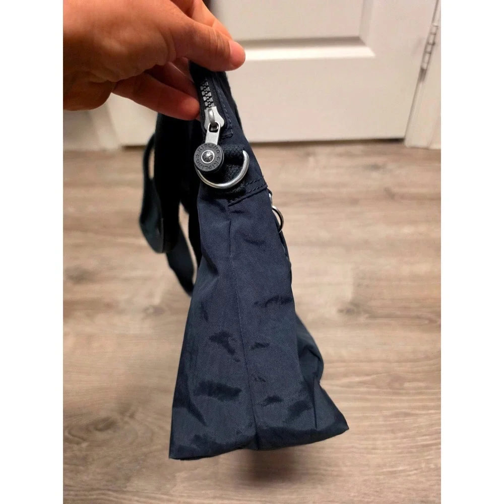 Kipling Defea Navy Blue Crinkle Nylon Handbag Satchel Monkey Keychain Messenger